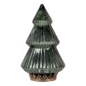 Clayre & Eef Decorazione natalizia con illuminazione a LED Albero di Natale Ø 13x23 cm Verde Vetro