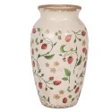 Clayre & Eef Vase Ø 16x27 cm Beige Rot Keramik Erdbeeren
