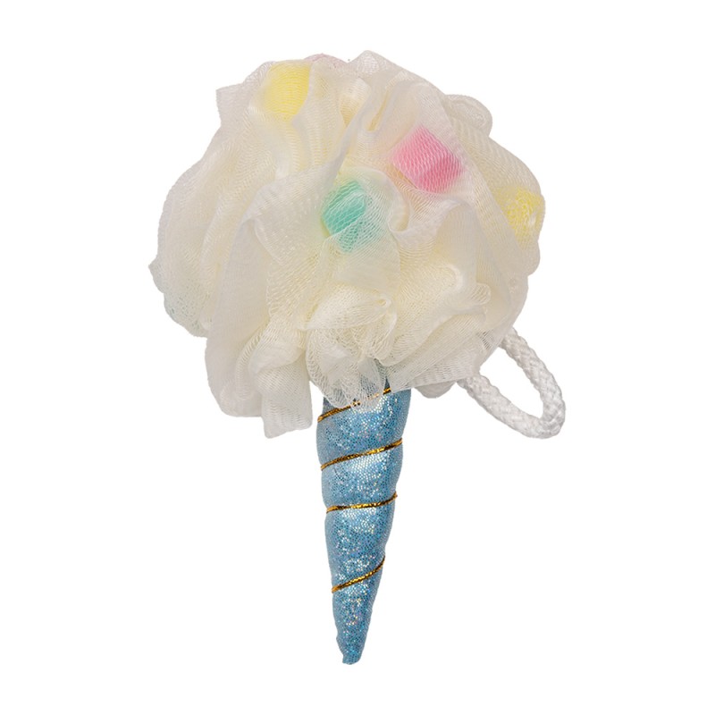 Clayre & Eef Bath Sponge Ice Ø 10x18 cm White Polyester