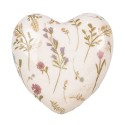 Clayre & Eef Dekoration Herz 11x11x4 cm Beige Rosa Keramik