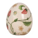 Clayre & Eef Décoration Œuf Ø 7x9 cm Beige Céramique Fleurs