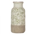 Clayre & Eef Vaas Ø 15x32 cm Groen Keramiek Bloemen