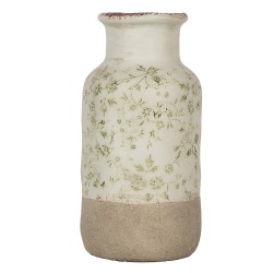 Clayre & Eef Vase Ø 14x26 cm Grün Keramik Blumen