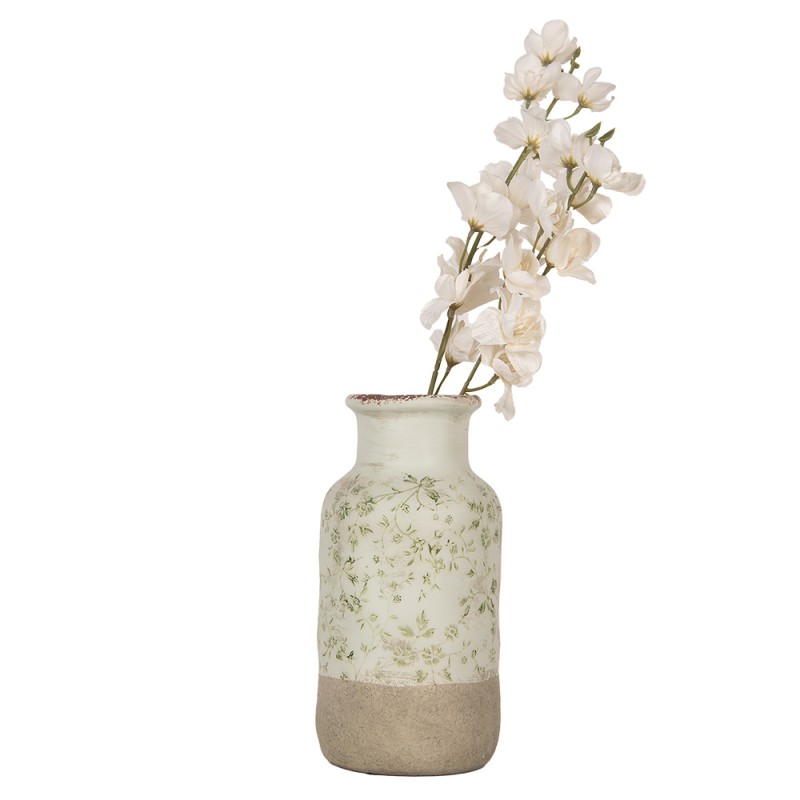 Clayre & Eef Vase Ø 14x26 cm Grün Keramik Blumen