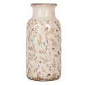 Clayre & Eef Vaas Ø 15x32 cm Beige Keramiek Bloemen
