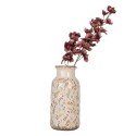 Clayre & Eef Vaas Ø 15x32 cm Beige Keramiek Bloemen