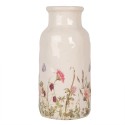 Clayre & Eef Vase Ø 15x32 cm Beige Céramique Fleurs