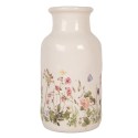 Clayre & Eef Vase Ø 14x26 cm Beige Keramik Blumen