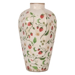 Clayre & Eef Vase Ø 17x29 cm Beige Ceramic Flowers