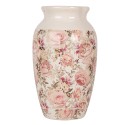 Clayre & Eef Vaas Ø 16x27 cm Beige Keramiek Bloemen