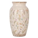 Clayre & Eef Vaas Ø 16x27 cm Beige Keramiek Bloemen