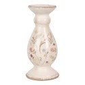 Clayre & Eef Kandelaar Ø 12x26 cm Beige Keramiek Bloemen