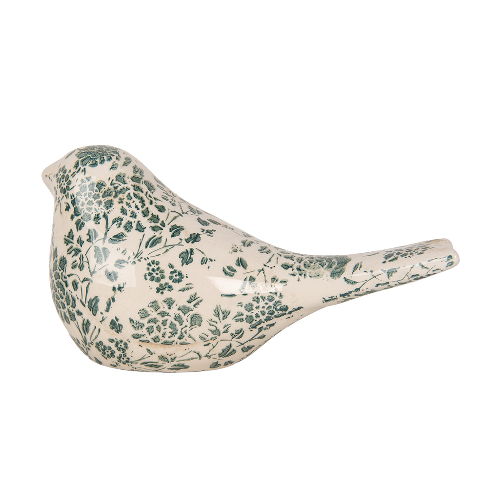 Clayre&Eef Decoratie Beeld Vogel 25x10x13 cm Beige Keramiek afbeelding