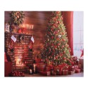 Clayre & Eef Kerst Achtergronddoek 180x210 cm Bruin Stof Kerstboom