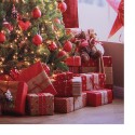 Clayre & Eef Kerst Achtergronddoek 180x210 cm Bruin Stof Kerstboom