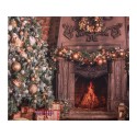Clayre & Eef Weihnachtlicher Hintergrundstoff 180x210 cm Braun Stoff Weihnachtsbaum