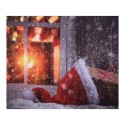 Clayre & Eef Toile de fond de Noël 180x210 cm Rouge Tissu