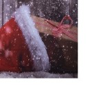 Clayre & Eef Toile de fond de Noël 180x210 cm Rouge Tissu