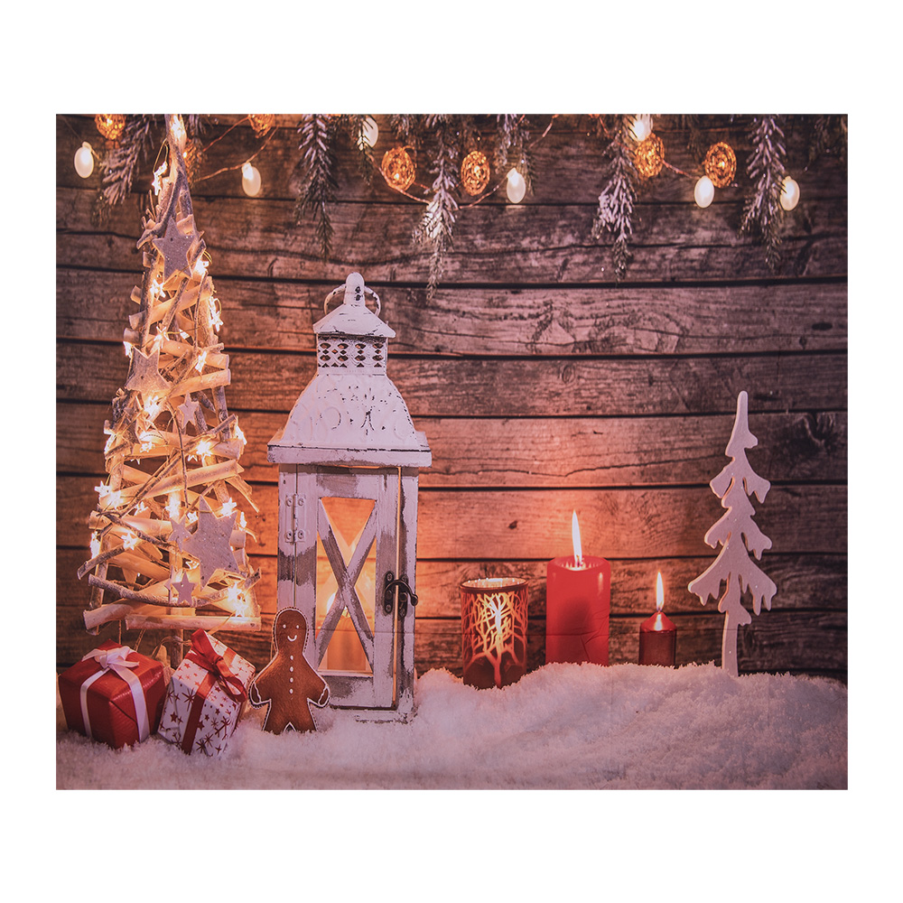 Clayre&Eef Kerst Achtergronddoek 180x210 cm Bruin Textiel Kerstboom afbeelding