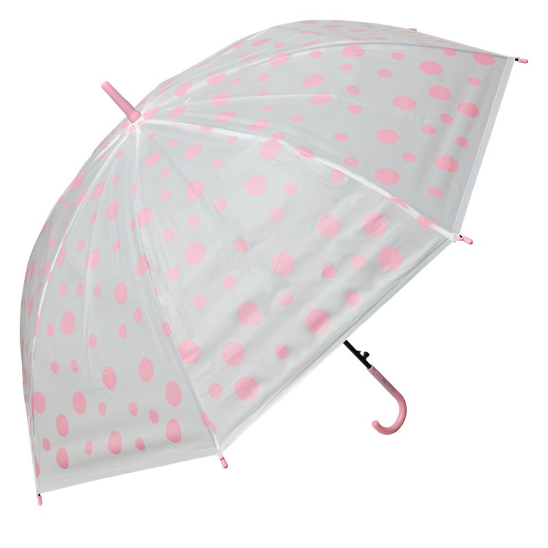 Clayre & Eef Kinderregenschirm Ø 88x71 cm Rosa Weiß Kunststoff