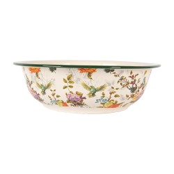 Clayre & Eef Dekoration Schale Ø 30x9 cm Beige Metall Blumen