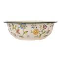 Clayre & Eef Decorative Bowl Ø 30x9 cm Beige Metal Flowers
