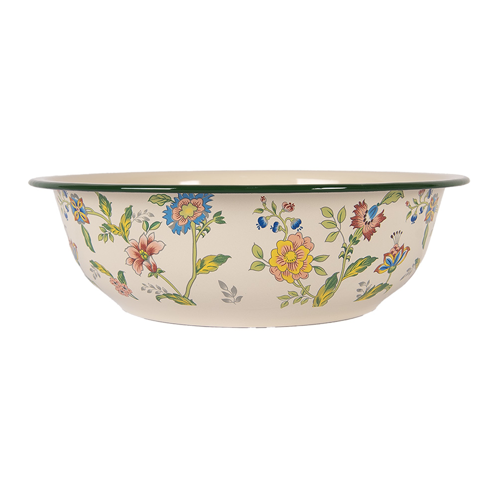 Clayre & Eef Decoratie schaal Ø 30x9 cm Beige Metaal Bloemen afbeelding 1