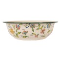 Clayre & Eef Decorative Bowl Ø 30x9 cm Beige Metal Flowers