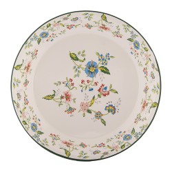 Clayre & Eef Charger Plate Ø 30x3 cm Beige Metal Flowers