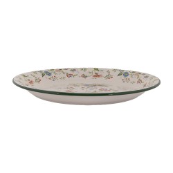 Clayre & Eef Charger Plate Ø 30x3 cm Beige Metal Flowers