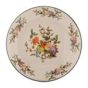 Clayre & Eef Sous-assiette Ø 30x3 cm Beige Métal Fleurs