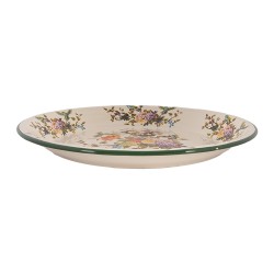 Clayre & Eef Sous-assiette Ø 30x3 cm Beige Métal Fleurs