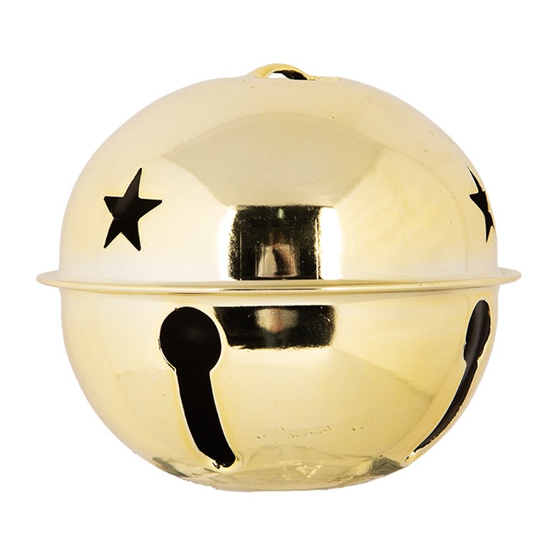 Clayre & Eef Weihnachtsanhänger Klingel Ø 5x4 cm Goldfarbig Metall