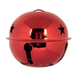 Clayre & Eef Kersthanger Bel Ø 5x4 cm Rood Metaal