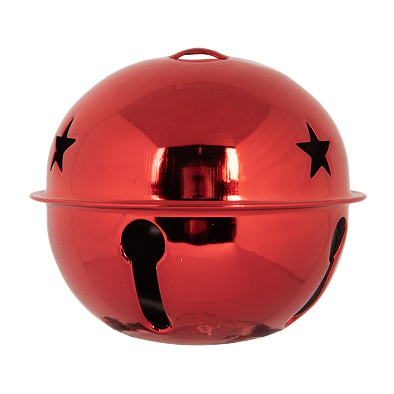 Clayre & Eef Weihnachtsanhänger Klingel Ø 5x4 cm Rot Metall