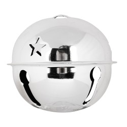 Clayre & Eef Christmas Ornament Bell Ø 14x12 cm Silver colored Metal