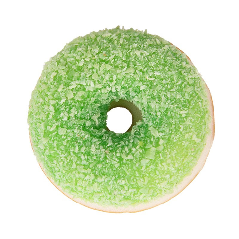 Clayre & Eef Decoration Donut Ø 6x2 cm Green Plastic