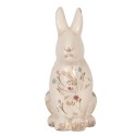 Clayre & Eef Dekorationsfigur Kaninchen 16x12x28 cm Beige Keramik Blumen