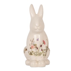 Clayre & Eef Image de décoration Lapin 16x12x28 cm Beige Céramique
