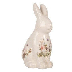 Clayre & Eef Image de décoration Lapin 16x12x28 cm Beige Céramique