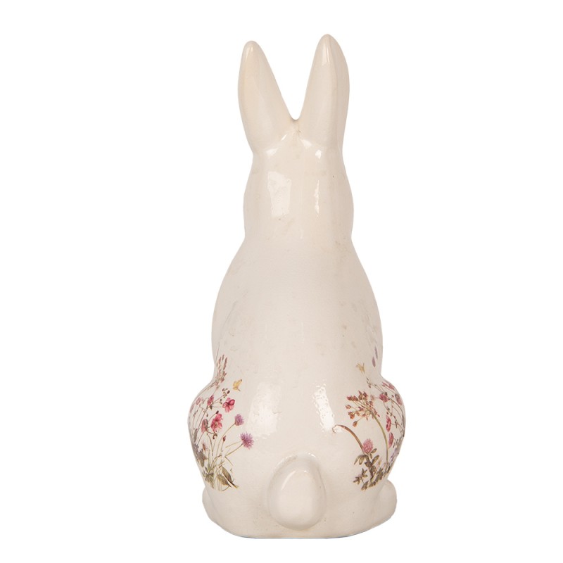 Clayre & Eef Image de décoration Lapin 16x12x28 cm Beige Céramique