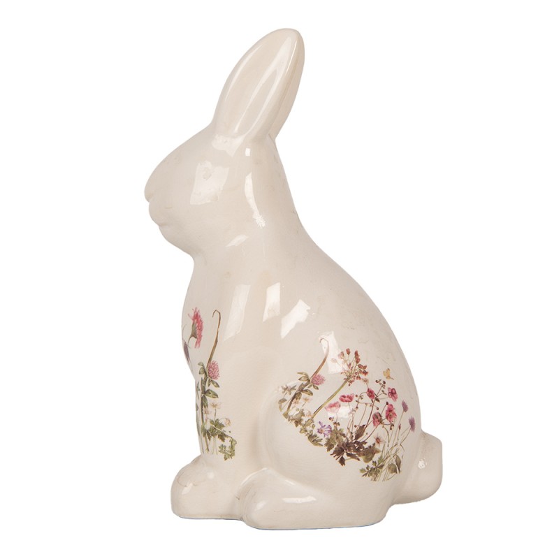 Clayre & Eef Image de décoration Lapin 16x12x28 cm Beige Céramique