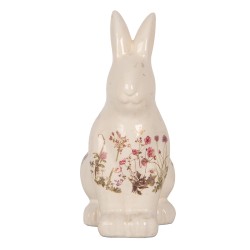 Clayre & Eef Decoratie Beeld Konijn 13x10x21 cm Beige Keramiek