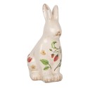 Clayre & Eef Decorative Figurine Rabbit 13x10x21 cm Beige Ceramic Strawberries