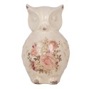 Clayre & Eef Decorative Figurine Owl 13x12x21 cm Beige Ceramic Flowers