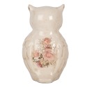 Clayre & Eef Decorative Figurine Owl 13x12x21 cm Beige Ceramic Flowers