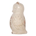 Clayre & Eef Decorative Figurine Owl 13x12x21 cm Beige Ceramic Flowers
