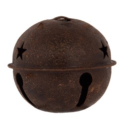 Clayre & Eef Christmas Ornament Bell Ø 5x4 cm Brown Metal