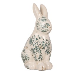 Clayre & Eef Decoratie Beeld Konijn 16x12x28 cm Beige Keramiek