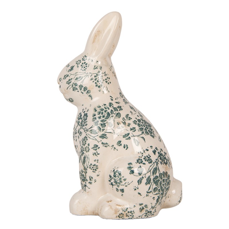 Clayre & Eef Decoratie Beeld Konijn 16x12x28 cm Beige Keramiek